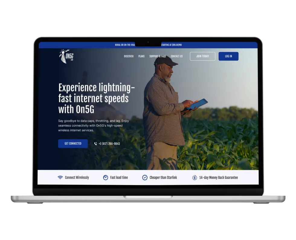 A client website live on a laptop