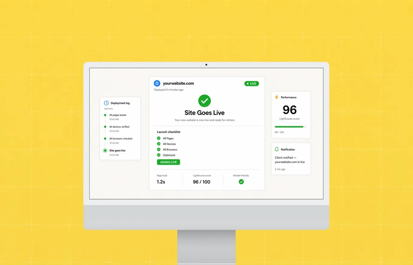Launch checklist and live site dashboard